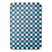 Nautical Doodles – Turquoise & Navy Mini Check バスマット (正面縦)