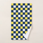 Nautical Doodles – Yellow & Navy Coastal Stripe バスタオルセット (ハンドタオル)