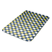 Nautical Doodles – Yellow & Navy Mini Check バスマット (アングル)