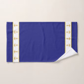 Nautical, Elegant, Golden Anchors on White & Blue バスタオルセット (ハンドタオル)