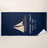 Nautical Family Boat Trip Sailing Swag ビーチタオル (正面)