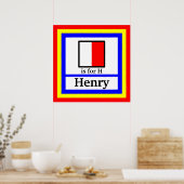 Nautical Flag is for H and Your Child's Name ポスター (キッチン)