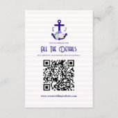 Nautical Floral Stripes Wedding Details エンクロージャーカード (正面)