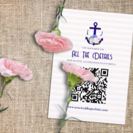 Nautical Floral Stripes Wedding Details エンクロージャーカード