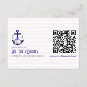 Nautical Floral Stripes Wedding Details エンクロージャーカード (正面)