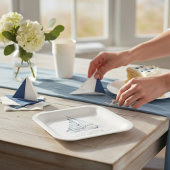 Nautical fun "Nauti-Bouy" Sailboat baby shower ペーパープレート