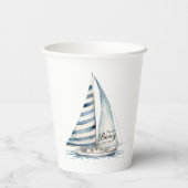 Nautical fun  "Nauti-Bouy" Sailboat baby shower 紙コップ (裏面)