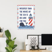 Nautical God is Mighty Psalm 93 Large Poster ポスター (ホームオフィス)