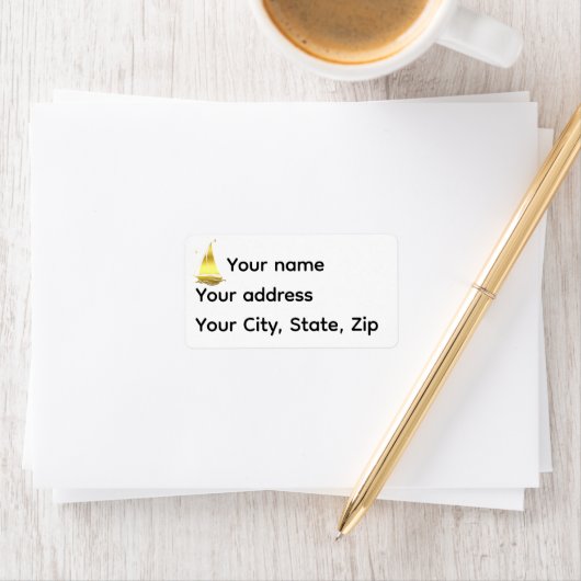 Nautical gold sailboat/ship/vessel silhouette  ラベル (インサイチュ)