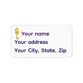 Nautical gold seahorse golden image/silhouette  ラベル (正面)