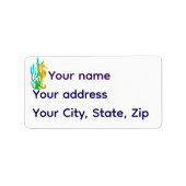 Nautical gold seahorse golden/seaweed image  ラベル (正面)