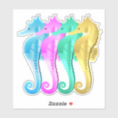 Nautical gold tone colorful seahorses/seahorse シール (シート)