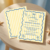 Nautical Graduation Party Invitation Blue Coastal 招待状