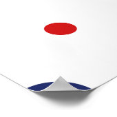 Nautical Grey Watercolor Whale Red Blue Banner ポスター (角)