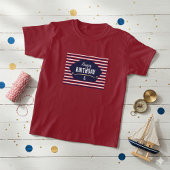 Nautical Happy Birthday Kids T-Shirt – Navy & Red  Tシャツ