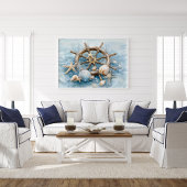 Nautical Helm Coastal Wall Art Print | Wall Poster ポスター