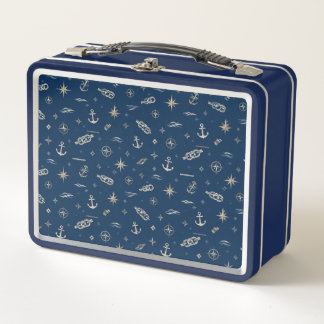 Nautical Heritage Blue Lunchbox – Luxury Maritime メタルランチボックス