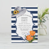 Nautical Kentucky Derby Party Invitation Navy Stri 招待状 (スタンド正面)
