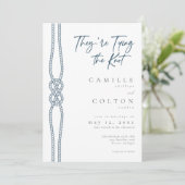 Nautical Knot Tying Knot Coastal Two Sided Wedding 招待状 (スタンド正面)