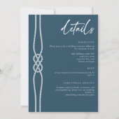 Nautical Knot Tying Knot Coastal Two Sided Wedding 招待状 (裏面)