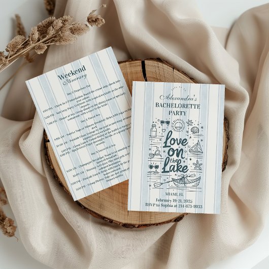Nautical Lake Weekend Bachelorette Itinerary 招待状