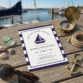 Nautical Last Sail Before the Veil Bachelor Party 招待状