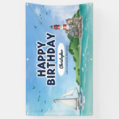 Nautical Lighthouse Birthday Banner 横断幕 (縦)
