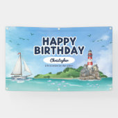 Nautical Lighthouse Birthday Banner 横断幕 (横)