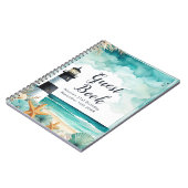 Nautical Lighthouse Birthday Party Guest Book ノートブック (左側)