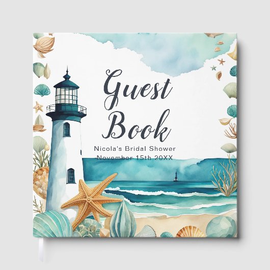 Nautical Lighthouse Bridal Shower ゲストブック (正面)