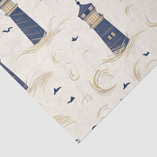 Nautical Lighthouse Coastal Blue Pattern (2) 薄葉紙 (詳細)