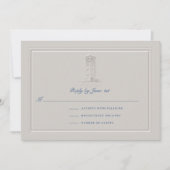Nautical Lighthouse Coastal Elegant Wedding RSVP (正面)