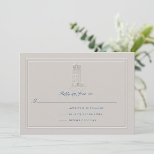 Nautical Lighthouse Coastal Elegant Wedding RSVP (スタンド正面)