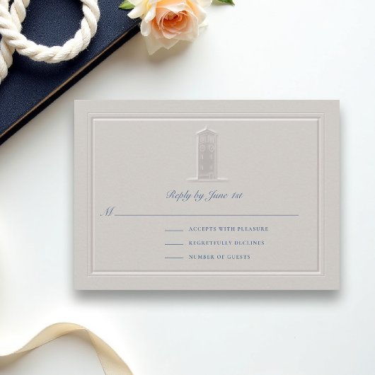 Nautical Lighthouse Coastal Formal Wedding RSVP