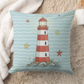 Nautical Lighthouse & Starfish ID1249 クッション (ブランケット)