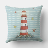 Nautical Lighthouse & Starfish ID1249 クッション (裏面)