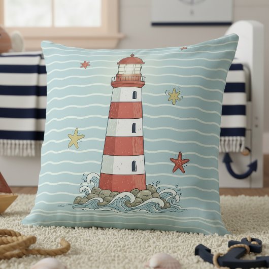 Nautical Lighthouse & Starfish ID1249 クッション