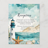 Nautical Lighthouse Wedding Reception エンクロージャーカード (正面)