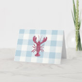 Nautical Lobster Blue Gingham Pattern カード (正面)