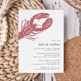 Nautical Lobster Ceremony Rehearsal Dinner Invite 招待状