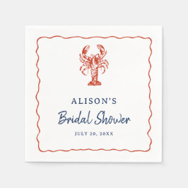 Nautical Lobster Coastal Bridal Shower  スタンダードカクテルナプキン