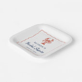 Nautical Lobster Coastal Bridal Shower  ペーパープレート (傾斜あり)