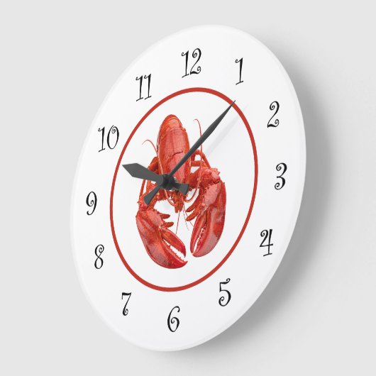 Nautical Lobster Theme Wall Decor  ラージ壁時計 (傾斜)