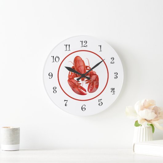 Nautical Lobster Theme Wall Decor  ラージ壁時計 (ホーム)