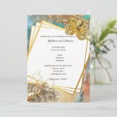 Nautical marine reef octopus watercolor sea life 招待状 (スタンド正面)