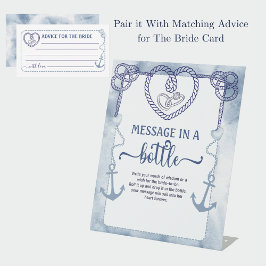 Nautical Message In A Bottle Bridal Shower Advice 台座サイン