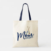 Nautical Mom Established Navy Blue Script Tote Bag トートバッグ (裏面)