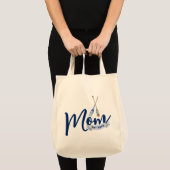 Nautical Mom Established Navy Blue Script Tote Bag トートバッグ (正面(商品))