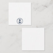 Nautical Navy Blue Anchor Boat Name Custom ノートカード (正面/裏面)