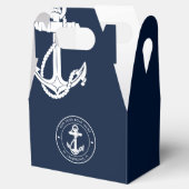 Nautical Navy Blue Anchor Boat Name Custom フェイバーボックス (オープン)